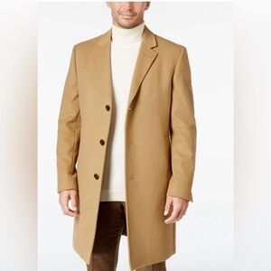 Lauren Ralph Lauren Men’s Luther Wool Overcoat 44R Camel Classic Fit Coat NWT